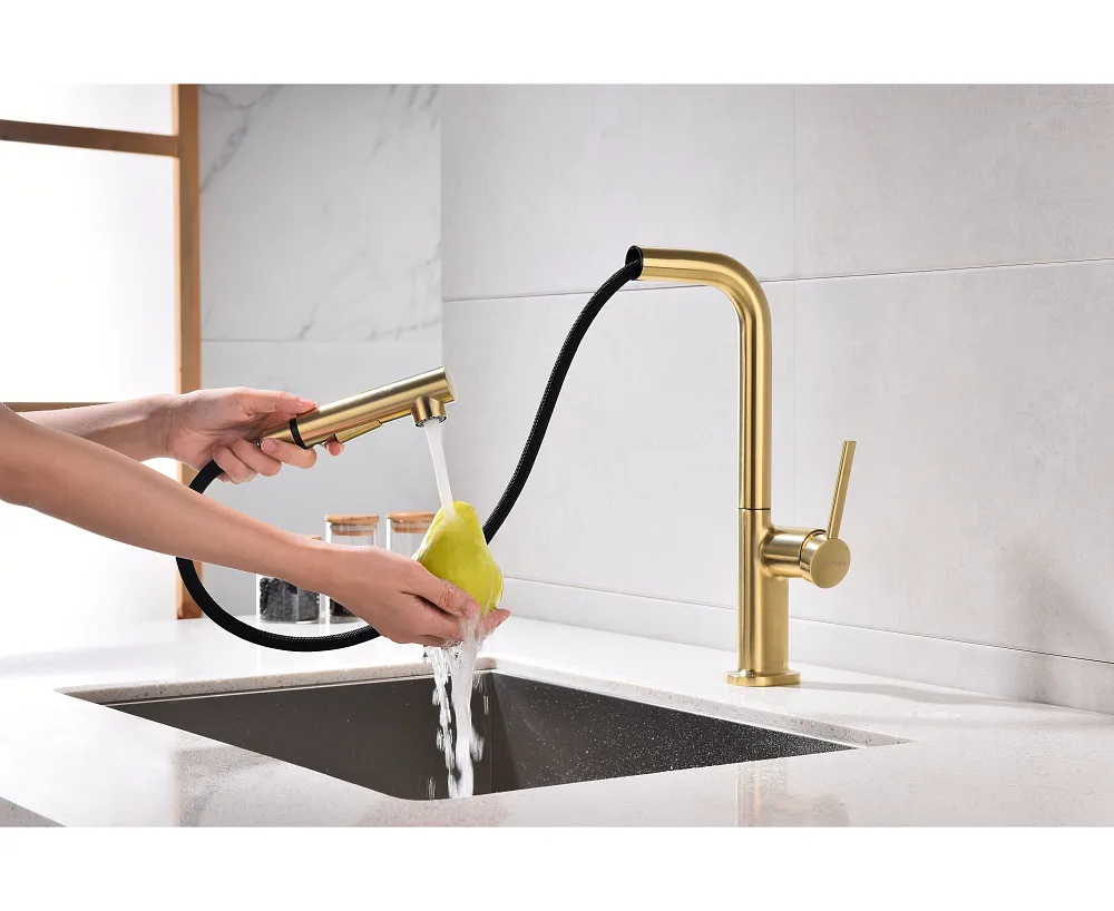 Смеситель для кухни Paulmark Neo Ne214419-LG, светлое золото Sancos — официальный сайт