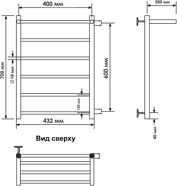 Полотенцесушитель водяной Indigo Line LLSHSW70-40BRR-б/п-60