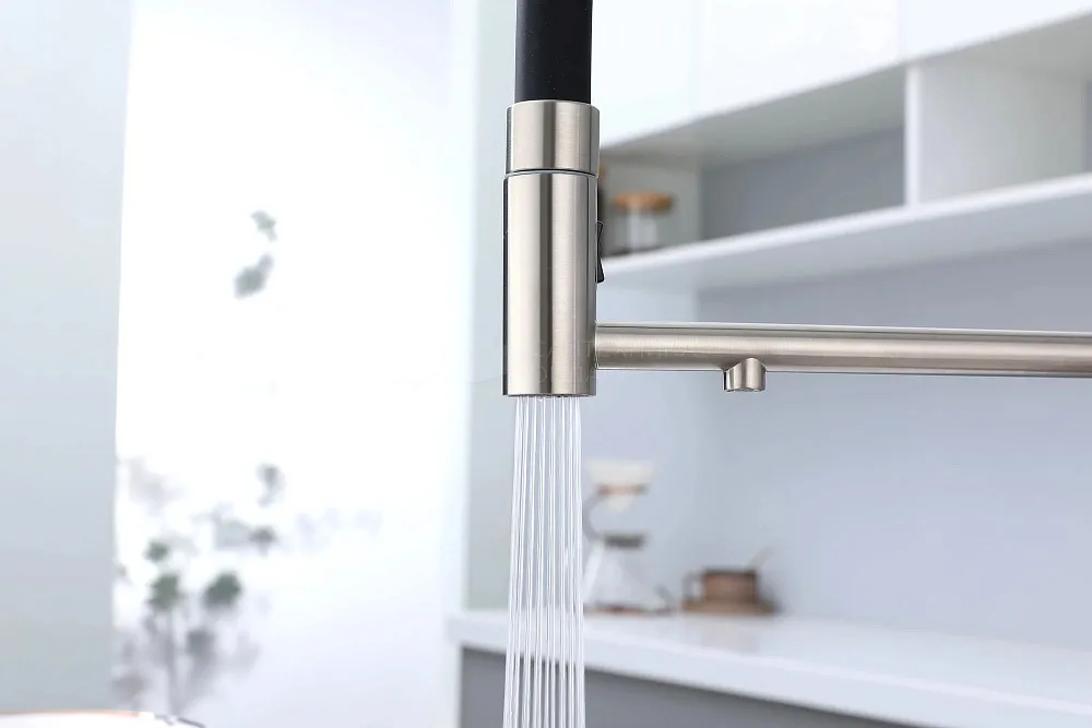 Смеситель для кухни Paulmark Ganymede Ga213199-BS с гибким изливом, брашированная сталь Sancos — официальный сайт