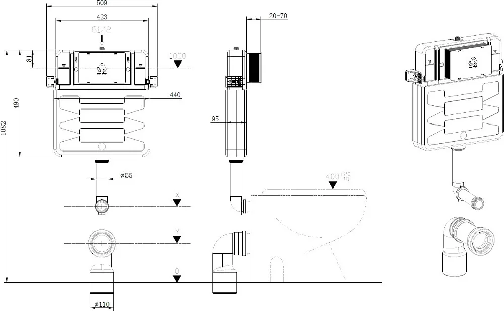 Смывной бачок скрытого монтажа Allen Brau Pneumatic 9.11104.20 Sancos — официальный сайт