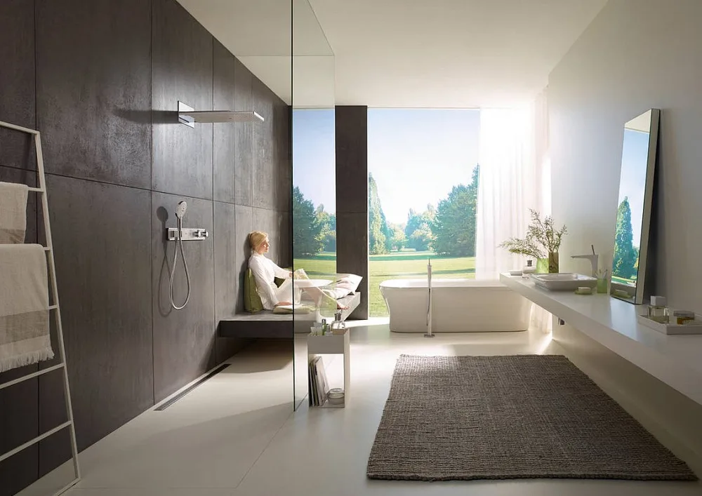 Верхний душ Hansgrohe Rainmaker Select 580 3jet 24011400 EcoSmart, белый, хром Sancos — официальный сайт