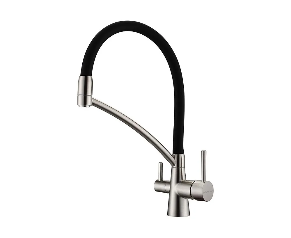 Смеситель для кухни Paulmark Siegen Si213111-BS, с гибким изливом, брашированная сталь Sancos — официальный сайт