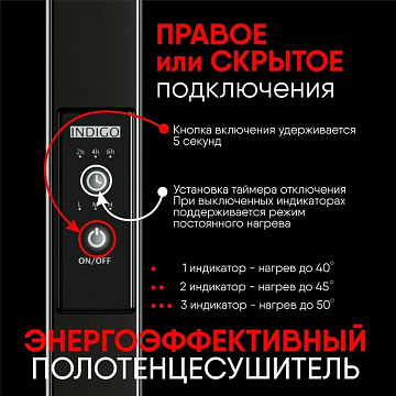 Полотенцесушитель электрический Indigo Korfu DGK30-40-40BRRt 30х40х40, черный муар