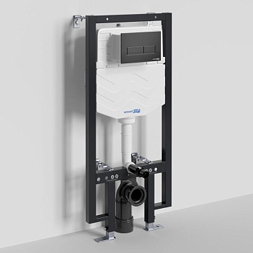 Система инсталляции для унитазов Wasserkraft Vils 56TLT.010.ME.MB03, с кнопкой смыва матовой черной