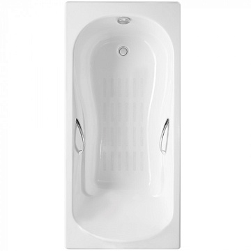 Чугунная ванна Delice Haiti Luxe 170х80 см, с отверстиями для ручек, с антискользящим покрытием