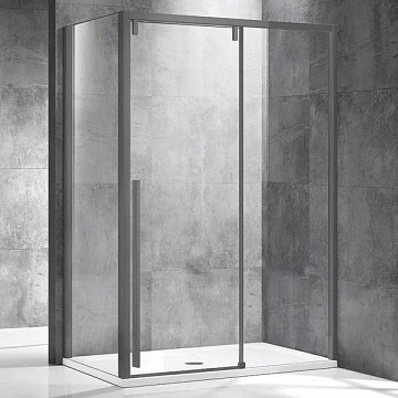 Душевой уголок Vincea Lugano VSR-1L9013CLGM-1 130х90, профиль вороненая сталь, стекло прозрачное