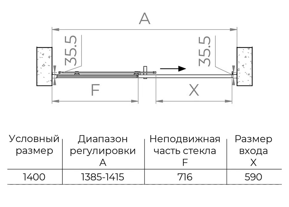Душевая дверь в нишу RGW Passage PA-017 140х195, профиль хром Sancos — официальный сайт