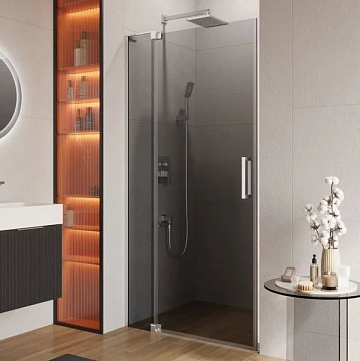 Душевая дверь в нишу Cezares Slider B 1 100/110 Grigio Cr профиль хром, стекло серое
