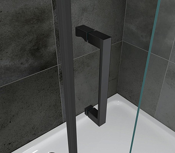 Душевой уголок Abber Komfort AG93130B-S102B 130х100 см, профиль черный, стекло прозрачное