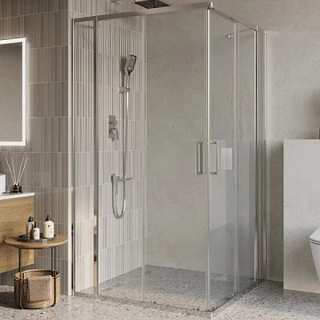 Душевой уголок BelBagno Luce A-22-90+25-C-Cr профиль хром, стекло прозрачное