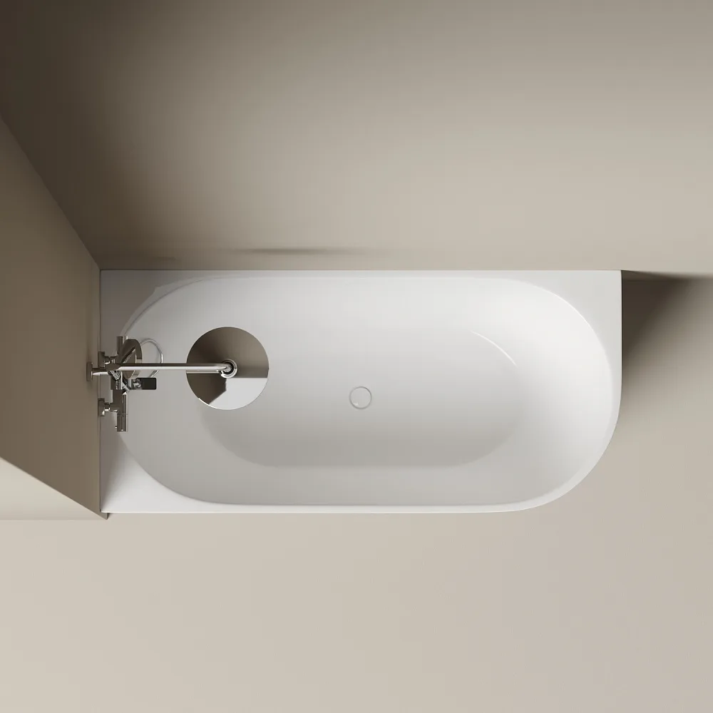 Акриловая ванна Sancos Грань (Edge) FB23L 170x80 см, угловая, левая, белая, со сливом-переливом Sancos — официальный сайт