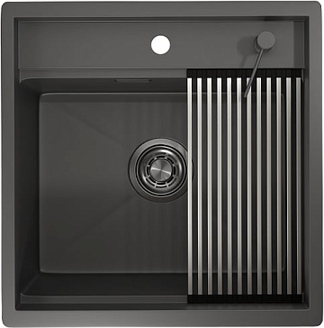 Мойка кухонная Granula Kitchen Space 5051, графит матовый