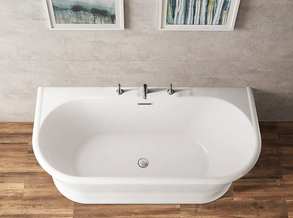 Акриловая ванна BelBagno BB408-1500-800 без опоры 150x80 см, пристенная, белая, овальная Sancos — официальный сайт
