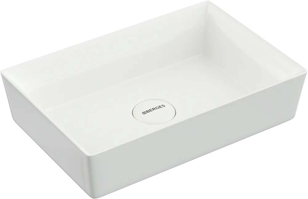 Накладная раковина Berges Mascon 56x38, глянцевая белая Sancos — официальный сайт