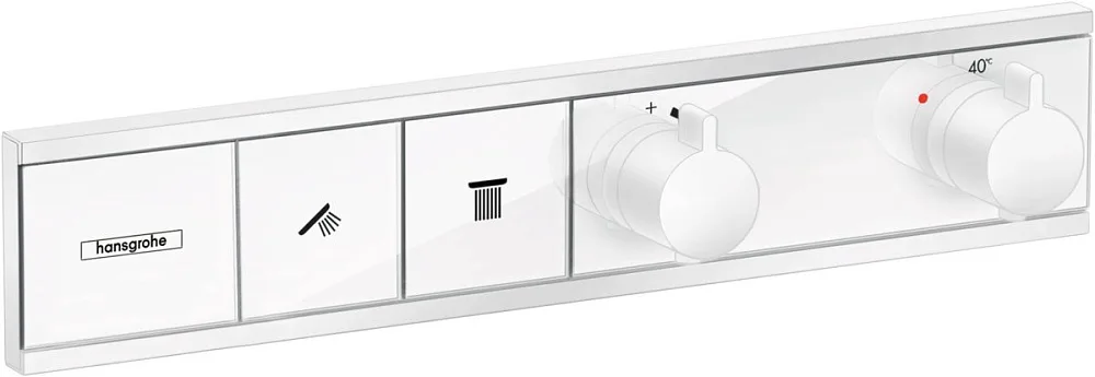 Термостатический смеситель встраиваемый Hansgrohe RainSelect 15380700, для душа, матовый белый Sancos — официальный сайт