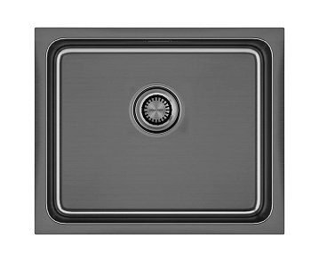 Мойка кухонная Paulmark Vista PM305444-GM, вороненая сталь