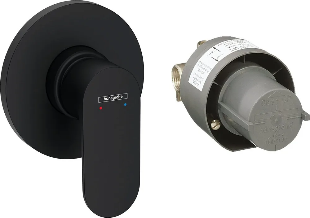 Встраиваемый смеситель Hansgrohe Rebris S 72648670 С ВНУТРЕННЕЙ ЧАСТЬЮ, черный мато Sancos — официальный сайт