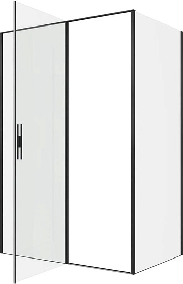 Душевой уголок Allen Brau Priority 140x90, профиль черный браш, стекло прозрачное