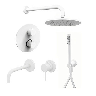 Комплект для ванной Paffoni Light KITLIQ018BO006 С ВНУТРЕННЕЙ ЧАСТЬЮ, белый матовый
