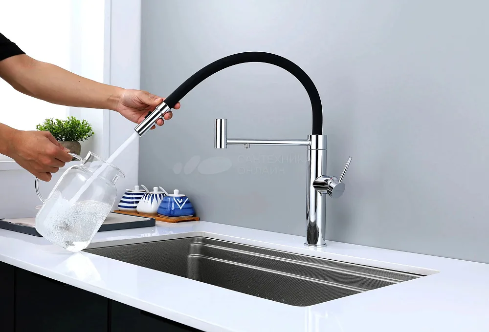 Смеситель для кухни Paulmark Ganymede Ga213199-CR с гибким изливом, хром Sancos — официальный сайт