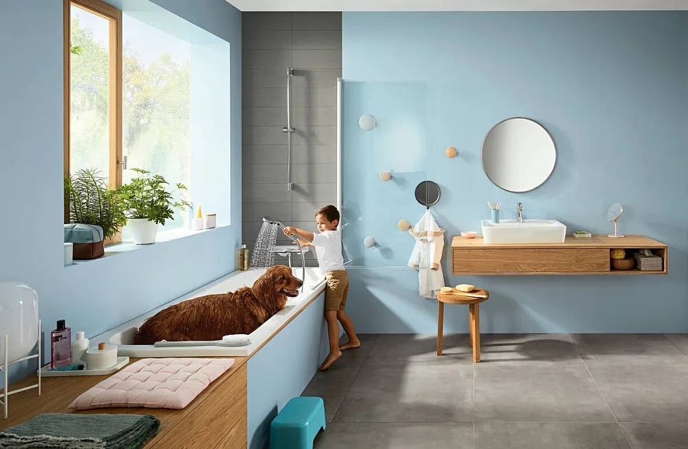 Термостатический смеситель Hansgrohe Ecostat E 15774000, для ванны с душем Sancos — официальный сайт