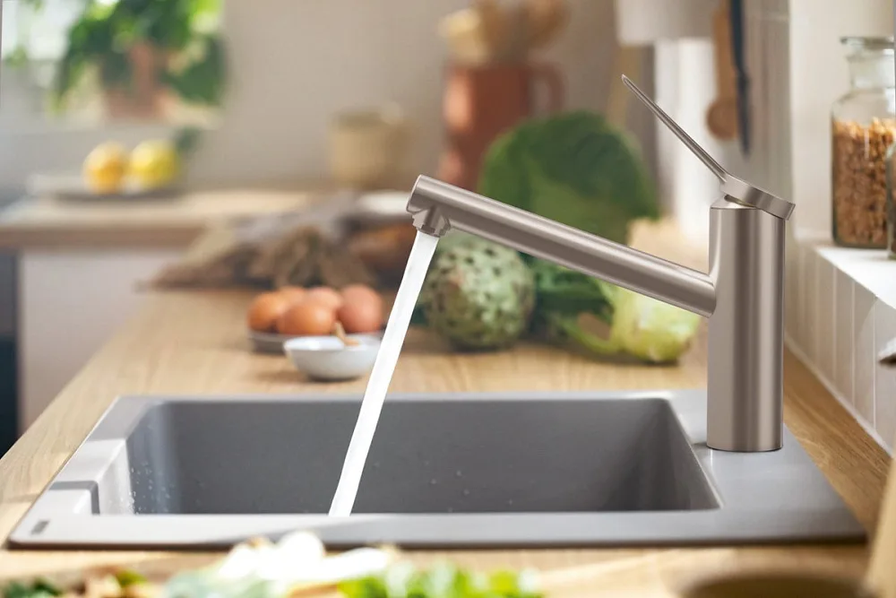 Смеситель для кухни Hansgrohe Zesis M33 74802800 сталь Sancos — официальный сайт