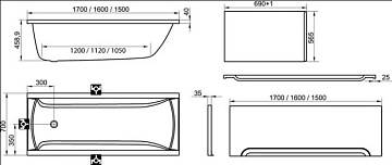 Акриловая ванна Ravak Classic 170x70 см, C541000000