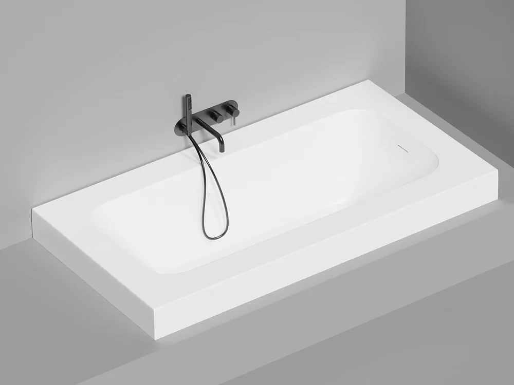 Ванна из искусственного камня Salini Orlanda Plus S-Sense 190x100 см, встраиваемая, белая, на ножках Sancos — официальный сайт