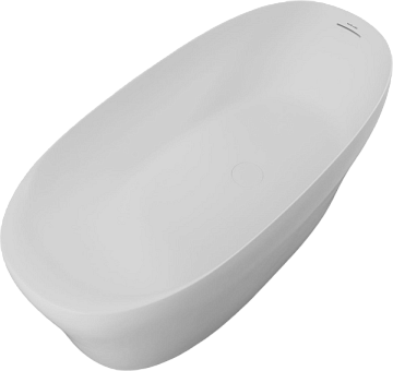 Ванна из искусственного камня Allen Brau Krion Neo 170x80 см, отдельностоящая, матовая белая, овальн