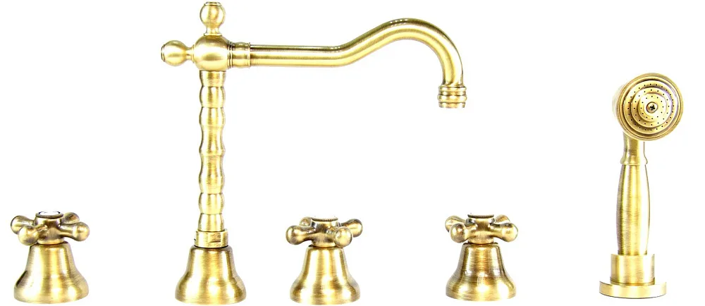 Смеситель на борт ванны Webert Armony AM730402065, С ВНУТРЕННЕЙ ЧАСТЬЮ,  бронза Sancos — официальный сайт