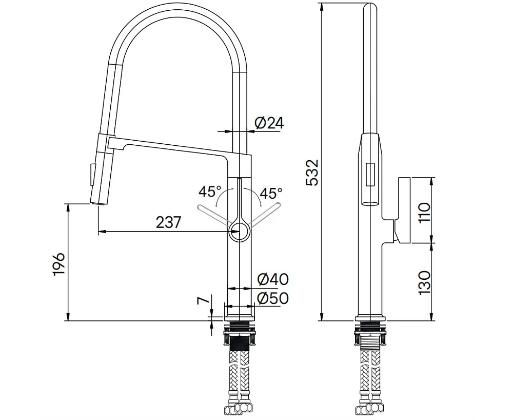 Смеситель для кухни Paulmark BARREL Ba214029-GM, вороненая сталь Sancos — официальный сайт