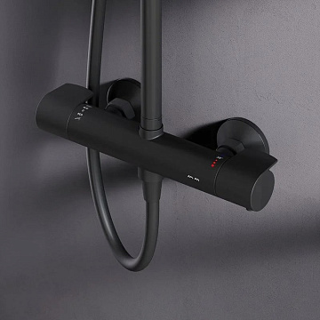 Душевая стойка AM.PM X-Joy F0785A422, черный матовый, с термостатом