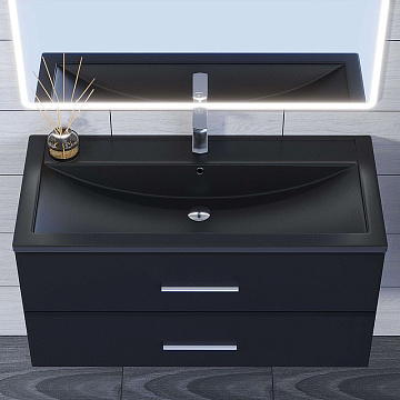 Мебельная раковина Uperwood Foster Quartz 291030047 100 см, матовая черный, космос