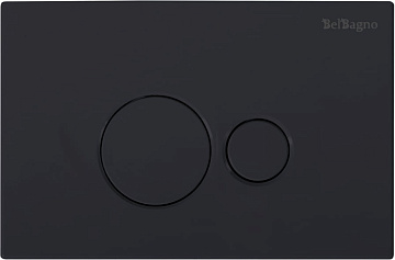 Комплект BelBagno BB026/BB084NERO, с кнопкой смыва черная матовая