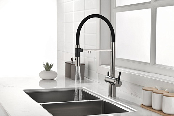 Смеситель для кухни Paulmark Gravity Gr213888-BS, брашированная нерж.сталь