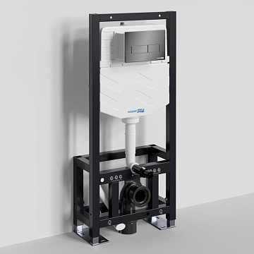 Система инсталляции для унитазов Wasserkraft Dill 61TLT.010.ME.PB03, с кнопкой смыва черной