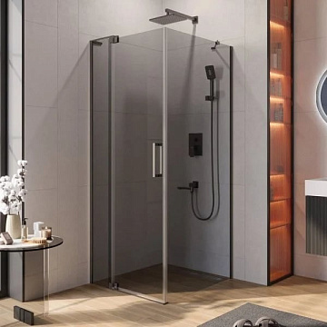 Душевой уголок Cezares Slider AH 1 80-80/90 GRIGIO GM профиль оружейная сталь, стекло серое