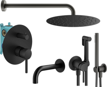 Комплект для ванной Plumberia Selection Ixo KITZXO19NO60 С ВНУТРЕННЕЙ ЧАСТЬЮ, черный матовый