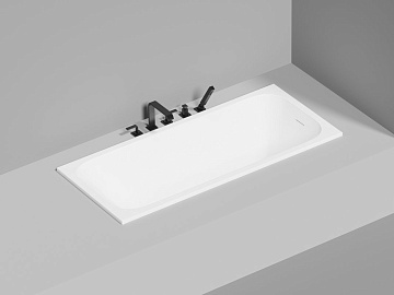 Ванна из искусственного камня Salini Orlanda Kit S-Sense 160x70 см, встраиваемая, белая, на ножках, 