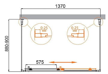 Душевой уголок Cezares Molveno AH 12 140+90 C BORO IV 140х90 см, профиль брашированное золото, стекл