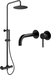 Комплект для ванной Plumberia Selection Ixo KITXO6302NO210 С ВНУТРЕННЕЙ ЧАСТЬЮ, черный матовый