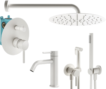 Комплект для ванной Plumberia Selection Ixo KITZXO18BO53 С ВНУТРЕННЕЙ ЧАСТЬЮ, белый матовый