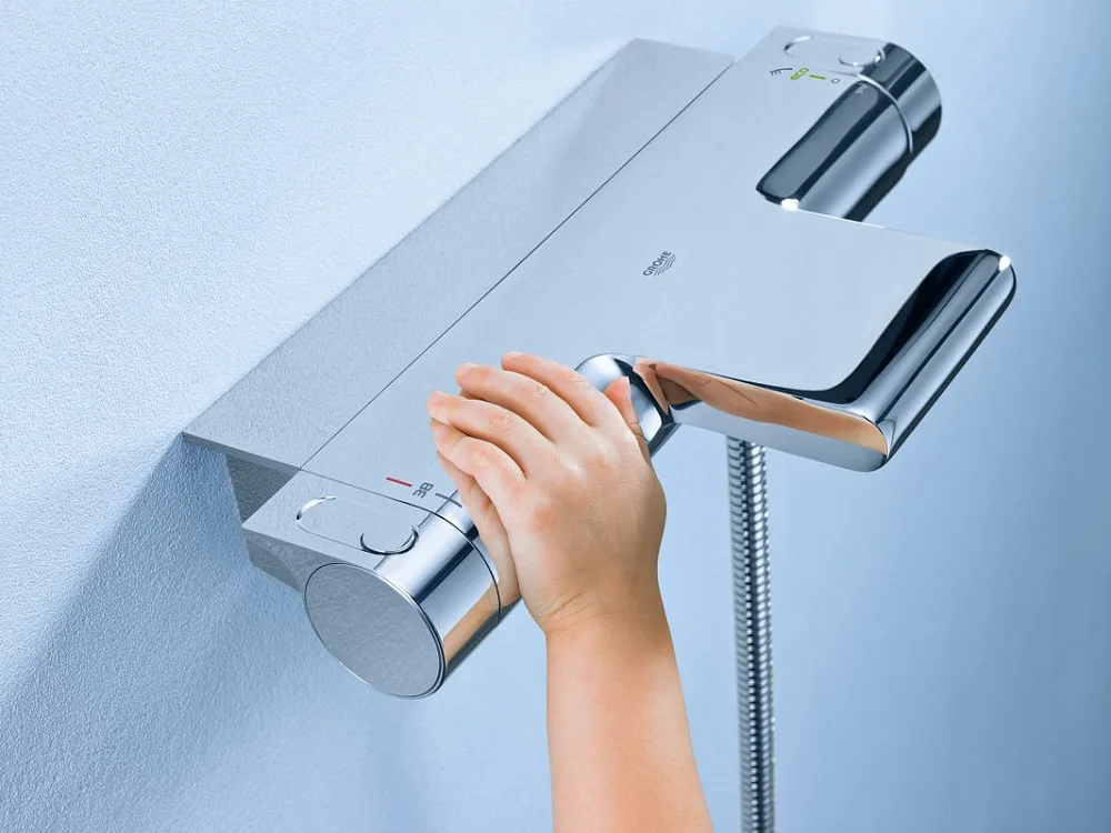 Термостатический смеситель Grohe Grohtherm 2000 New 34464001, для ванны с душем Sancos — официальный сайт