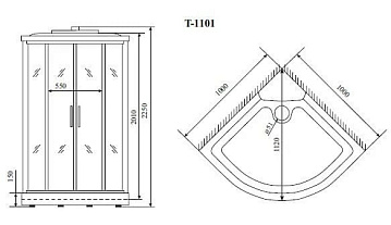 Душевая кабина Timo Standart T-1101, с сиденьем
