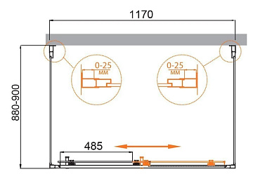 Душевой уголок Cezares Molveno AH 12 120+90 C BORO IV 120х90 см, профиль брашированное золото, стекл