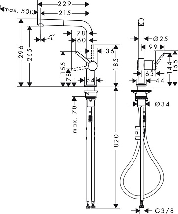 Смеситель для кухни Hansgrohe Talis M54 72808000 хром