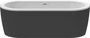 Акриловая ванна Cezares Slim 180x80 см, SLIM CENTRAL-180-80-60-NERO-SET