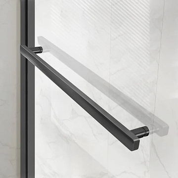 Душевой уголок Vincea Slim Soft VSR-1SS8015CLGM 150х80, профиль вороненая сталь, стекло прозрачное