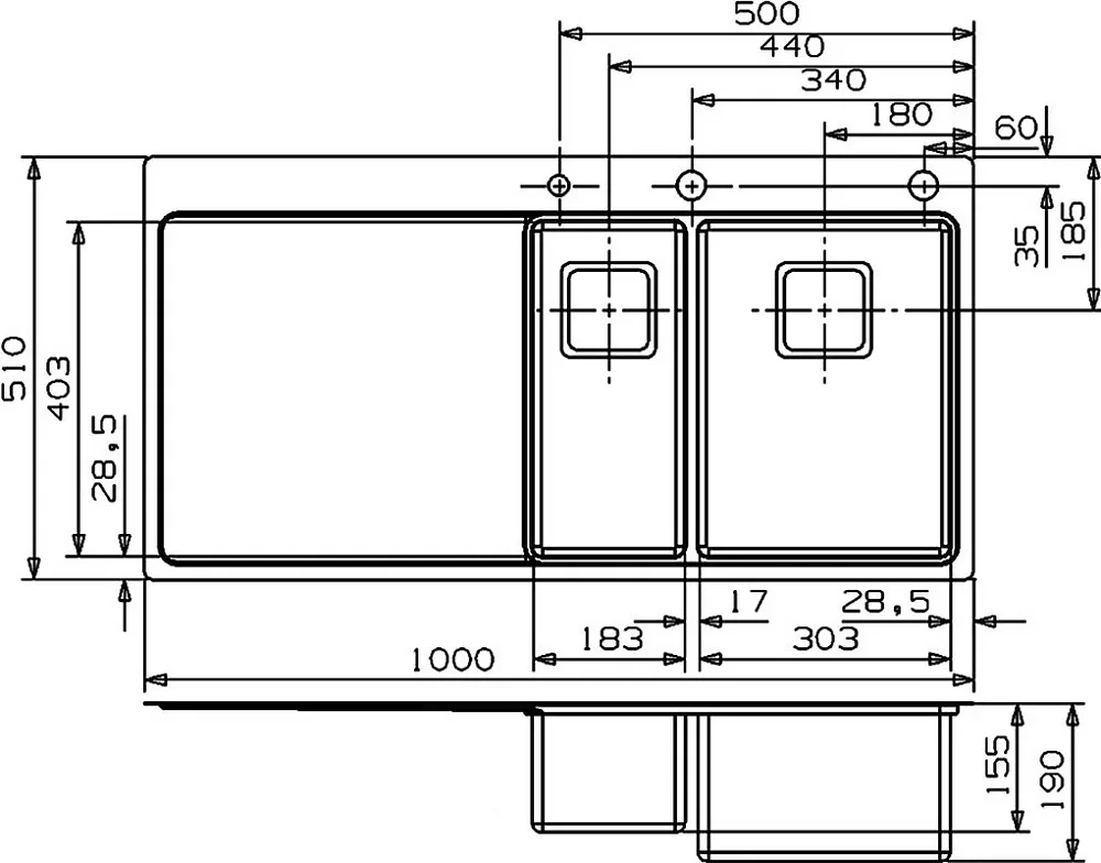 Мойка кухонная Reginox Nevada LUX OKG right L 18x30 сталь Sancos — официальный сайт