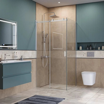 Душевой уголок BelBagno Soft Close-2 AH-1-100/90-C-Cr профиль хром